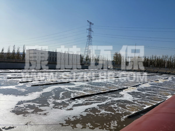 內(nèi)蒙污水處理廠懸掛鏈曝氣器安裝現(xiàn)場(chǎng)